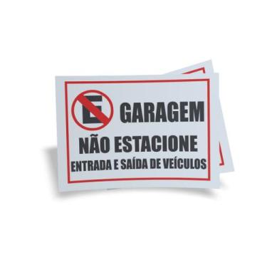 Imagem de Kit 3 Placas sinalização 15x21cm EM PVC PL(313) Tema: Garagem - Sem Ma
