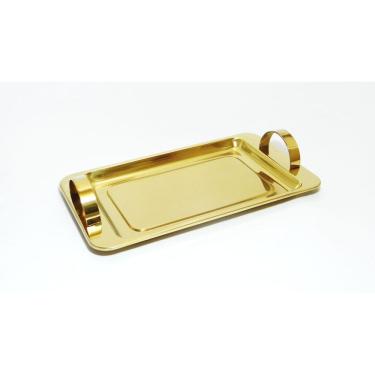 Imagem de Bandeja Dourada Retangular Pequena- Fineza