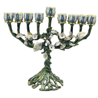 Imagem de Ioensy Candelabro Menorah Tradicional para Liga de Zinco Suporte para Fotos Castiçal de Hanukkah para Lareira de Férias