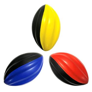 Imagem de LMC Products Pacote com 3 mini bolas de futebol de espuma espiral de 12,7 cm para crianças - Pacote com 3 mini bolas de futebol - Macias e fáceis de segurar (vermelho, amarelo, azul)
