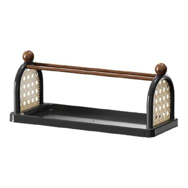 Imagem de Llazsybz Suporte para Canecas de Café, Organizador de, Porta-copos, Prateleira Multiuso com Design Elegante, Adequado para Cosméticos E Armazenamento, Preto 1 Camada, Tamanho real