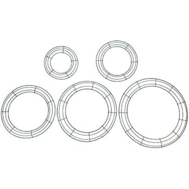 Imagem de 5 Pcs Moldura De Guirlanda Floral De Metal, Moldura De Guirlanda De Arame Verde Em Forma Redonda, Artesanato Floral Em Macramê Diy Para Decoração De Festa De Natal, 5 different sizes