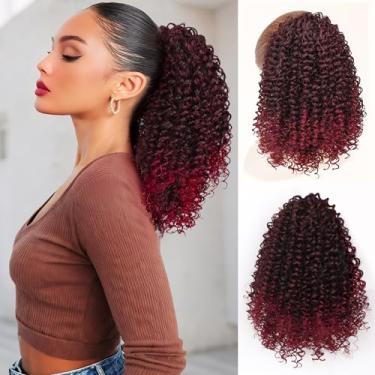 Imagem de Rabo de cavalo para mulheres negras com cordão rabo de cavalo cabelo encaracolado extensão rabo de cavalo rabo de cavalo cabelo humano sensação para uso diário (TBug)