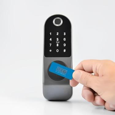 Imagem de Fechadura Digital Biométrica Sobrepor 4 Em 1 + Tag + Chave - Proeletro