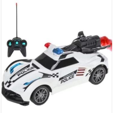 Imagem de Brinquedo Carro De Policia Controle Remoto Luzes Solta Fumaça - Sobera
