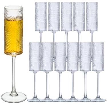 Imagem de Rkyhwowby Taças de champanhe clássicas cristal taças de champanhe sopradas à mão taças de vinho para festa de casamento (12, transparente)