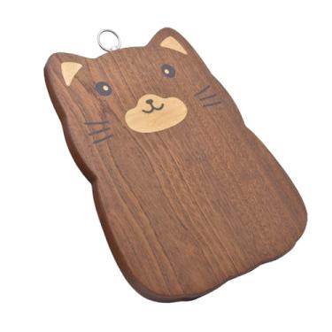 Imagem de Tábua de corte de madeira de lei com design animal - madeira maciça norte-americana, sem cola, bloco grosso com orifício para pendurar, pronto para presente (gatinho, 33 cm C x 25 cm L)