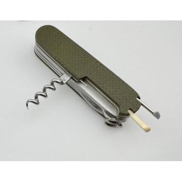 Imagem de Capas de substituição para balanças Victorinox Plus 91 mm lona, alças de Micarts com palito de dente, pino e caneta esferográfica (pequeno verde militar)