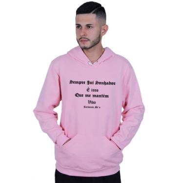 Imagem de Moletom Unissex Canguru Racionais Mcs Sonhador - Lafre, Rosa claro, M
