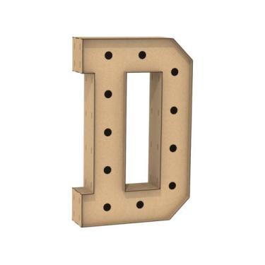 Imagem de Letra Caixa Grande D Mdf 100Cm Altura Furo Lampad Iluminação - Doce Ar