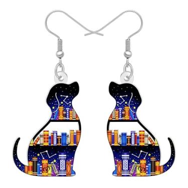 Imagem de LONYOO Brincos de acrílico descolados para cães, estante, livros, joias para livros, presentes para amantes de livros, mulheres, leitoras, professores, agradecimento, presentes de volta às aulas