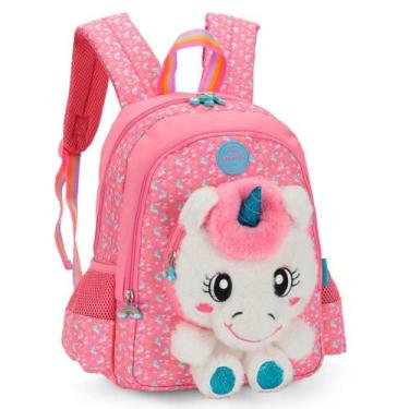 Imagem de Mochila De Costa Unicornio Com Orelha 3D Petit Pink - Luxcel