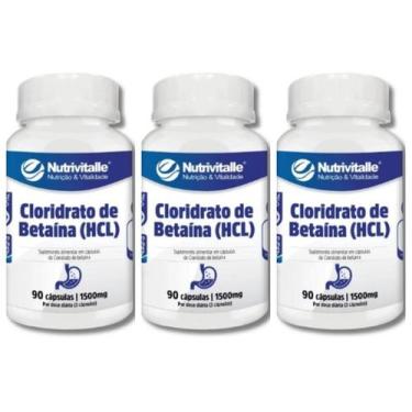 Imagem de Kit 3 Un - Betaina Hcl 1500Mg 90 Cápsulas Nutrivitalle