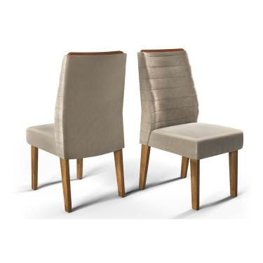 Imagem de Kit 2 Cadeiras Sala Jantar Ondina 2 Un Demolição/Suede Kraft - DJ Móveis