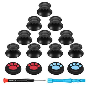 Imagem de Koowod Atualizado 5 Pares de Peças de Reposição Analógico Joystick Peças - Topo de Borracha com Aderências de Polegar e Kit de Chave de Fenda de Reparo para Controlador PlayStation DualShock 4 PS4