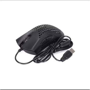 Imagem de Mouse Gamer RGB com Fio, Design Honeycomb Leve, USB, LED RGB, Preto