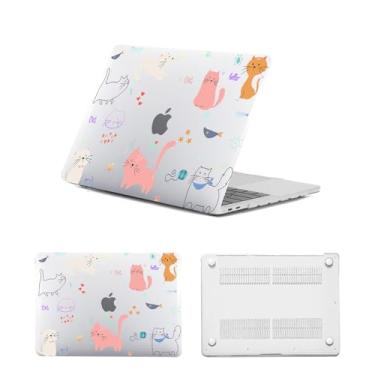 Imagem de HLAAJJX Capa de laptop para MacBook Air 13 polegadas M4 M3 M2 2025 2024 2023 2022 A2681 A3113 A3240 Retina/Touch ID, capa rígida protetora para MacBook Air 13, gato fofo