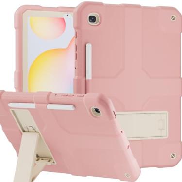 Imagem de Stweap Capa para Samsung Galaxy Tab S6 Lite de 10,4 polegadas 2024/2022/2020 com suporte para caneta S, capa resistente à prova de choque de grau militar resistente à prova de choque com suporte (rosa