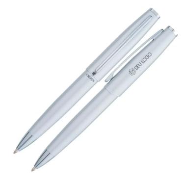 Imagem de Caneta Crown Personalizada Esferográfica Unique Gravação Nome Logo Sofisticada Presente Luxo (Prata)