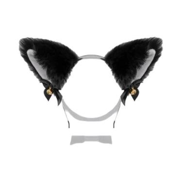 Imagem de Tiara De Orelhas De Gato De Pelúcia Para Meninas, Acessórios De Cabelo