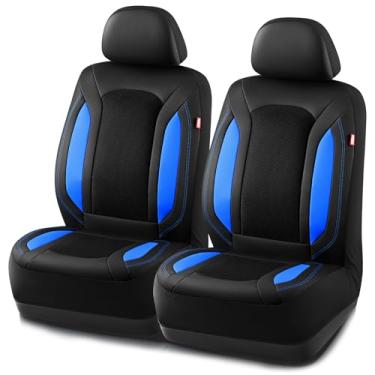 Imagem de Rubbermaid Capas de assento de carro de malha de couro, capa de assento frontal de malha de ar respirável, design de encaixe universal, compatível com airbag, protetor de assento automotivo para a