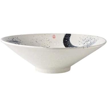 Imagem de Saladeira de cerâmica de tamanho grande, tigela fundo criativa japonesa de tamanho grande | Chucrute tigela de peixe tigela de sopa restaurante, # E (13