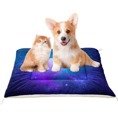 Imagem de XYNHML Tapete de cama ortopédico para cães Galaxy Space com estampa estrelada (76 x 66 cm), macio e confortável, lavável, tapete de dormir para cães pequenos, médios e grandes, para caixa de almofada