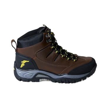 Imagem de Goodyear Barrett Bota masculina com bico de aço para trabalho com conforto e proteção robustos, Marrom/Amarelo, 11 Wide
