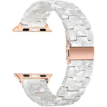 Imagem de Pulseira de resina de ouro rosa compatível para Apple Watch - todos os