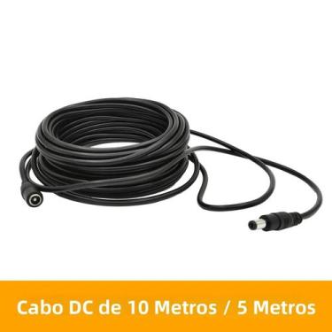 Imagem de Cabo De Extensão De Energia Preto De 10M DC12V 5.5mm*2.1mm Macho Para 