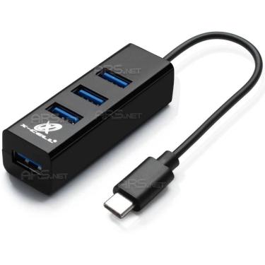 Imagem de Adaptador Usb Tipo C 3.0 Hub 4 Portas Preto Mouse Teclado