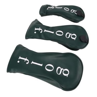 Imagem de RiToEasysports 3 Pack Golf Club Chead Capas Conjunto, Capinhas de Cabeça de Couro de Couro PU Com Forro de Pelúcia para Motorista, Fairway, Proteção de Clubes Híbridos, Criada Com Proteção contra