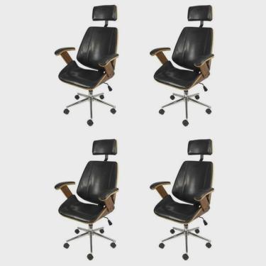 Imagem de Kit 4 Cadeiras para Escritorio Presidente Bergen 3331