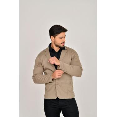 Imagem de Blazer Masculino Slim Esporte Fino Elastano Premium debatt jeans, Caqu