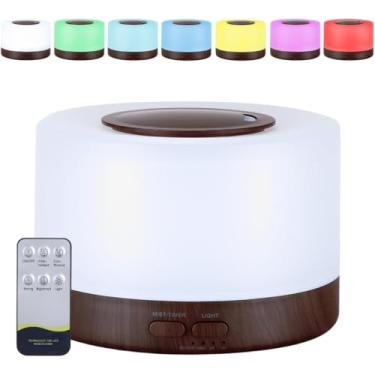 Imagem de Difusor Elétrico Ultrassônico - Umidificador De Ar Purificador De Ambientes, Ideal Para Escritório, Quarto, Sala Led 300 Ml (Madeira Escura) - knup