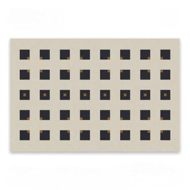 Imagem de Tapetes brancos minimalistas para sala de estar, área grande, linhas abstratas, quarto, design listrado, padrão geométrico (140 x 200 cm, 4,6 x 6,6 pés/QR-6)