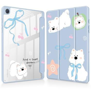 Imagem de May Chen Capa para Samsung Galaxy Tab A9 Plus 27.9 cm 2023, suporte de lápis embutido com capa à prova de choque, capa traseira transparente transparente, despertar/hibernar, filhote fofo