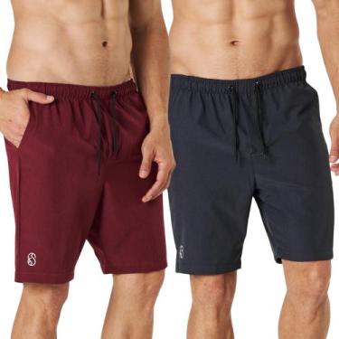 Imagem de Kit 2 Bermudas Casual Melange Microfibra Elastano Slim Fit - Shenus, P