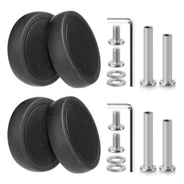Imagem de Domiella 4 peças de rodas de substituição de bagagem, rodas giratórias, kit de reparo de roda de carrinho de viagem de borracha resistente ao desgaste, Preto, OD 50mm, A52-50 mm