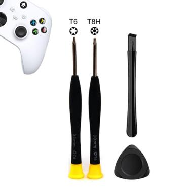 Imagem de MYPUQIAO Kit De Ferramentas Limpeza E Reparo Para Controles Xbox One, Elite 1, 2, 360, One S, Series S/X Com Pás, Conjunto Chaves Fenda Segurança Torx T6 T8H, Alavanca Plástico Segura, Pá Triangular