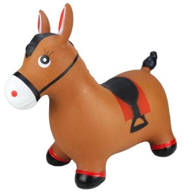 Imagem de Cavalinho Upa Upa Marrom Inflável De Borracha Infantil Pocoto Pula Pul