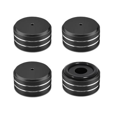 Imagem de TroyStudio Pés de isolamento de alto-falante, 4 cm (4 peças) pads de liga de alumínio para monitor de estúdio, base de isolamento de toca-discos para reduzir a vibração e ressonância, pontas