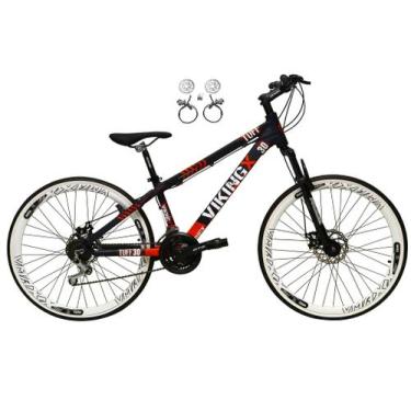 Imagem de Bicicleta Aro 26 Vikingx Tuff Roxo/Laranja 21v Alumínio Freio Hidráuli