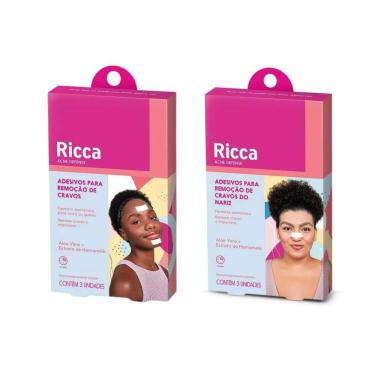 Imagem de Kit Ricca Adesivo Retirar Cravos Da Testa E Queixo+Nariz