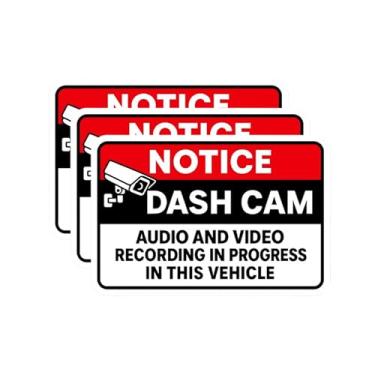 Imagem de Adesivo Dash Cam – Adesivo de vinil impermeável para carros, laptops, capas de telefone e garrafas de água (3 peças, 7,6 cm)