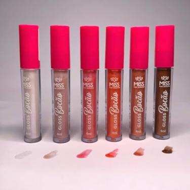 Imagem de Gloss Bocão, Kit 6 Cores, 4ml, Brilho Labial em Tons Rosa, Nude e Marrom