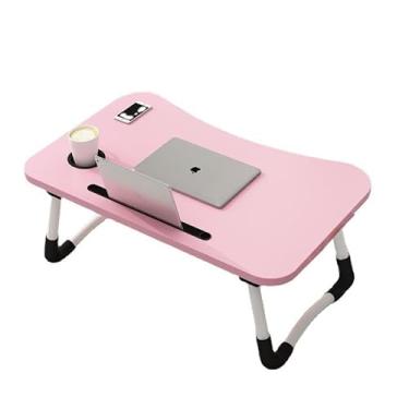Imagem de Mesa Notebook Portátil Cama Sofá Estudo Com Porta Copo e Celular (Rosa)