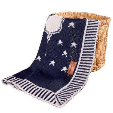 Imagem de Manta Bebe Menina Menino Cobertor Bebê Antialergico Tricô (Cobertor Bebe Azul Marinho)