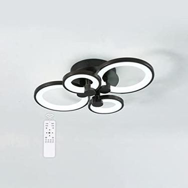 Imagem de Luminária de teto LED 89W, lustre de 8 anéis 3000-6000K regulável com controle remoto, luminária de teto moderna e criativa em acrílico para quarto, sala de estar, escritório e estudo, branc