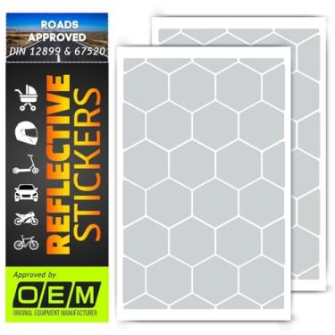 Imagem de DIN67520 ECE104 Feito com refletores Ora FOL 5600, adesivos de fita refletiva, trailers à prova d'água, carro infantil, motocicleta, capacete, aros, bicicleta, reflexo de olho de gato (64 peças)